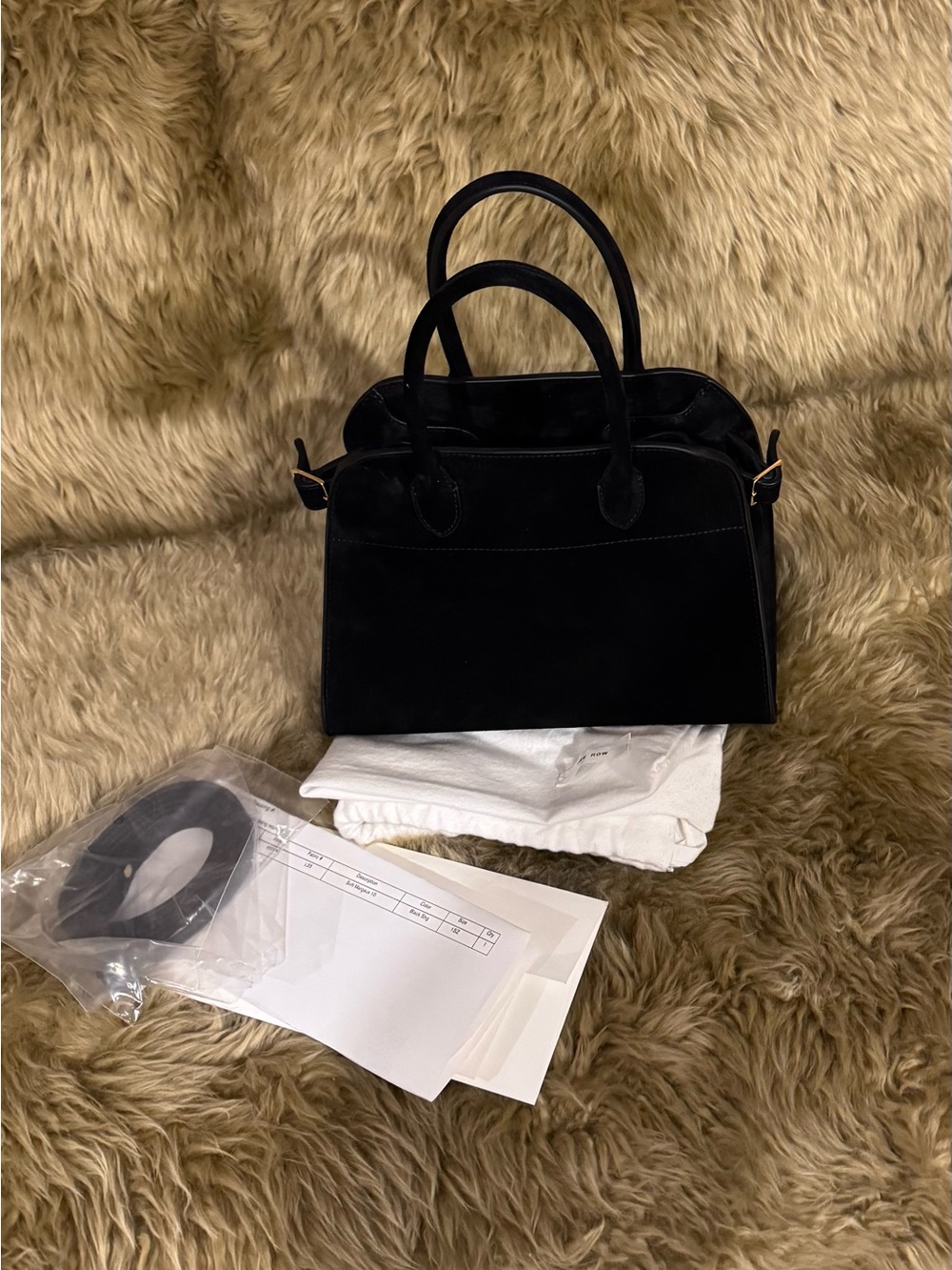 THE ROW SOFT MARGAUX 10 SUEDE Bag Black NEW NWT - So BEAUTIFUL and RARE to Find - Picture 6 of 9